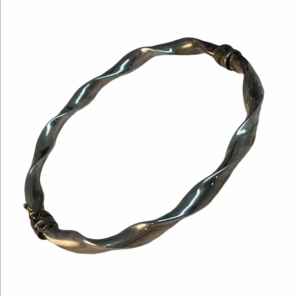 Sterling silver 925 twist bangle bracelet
